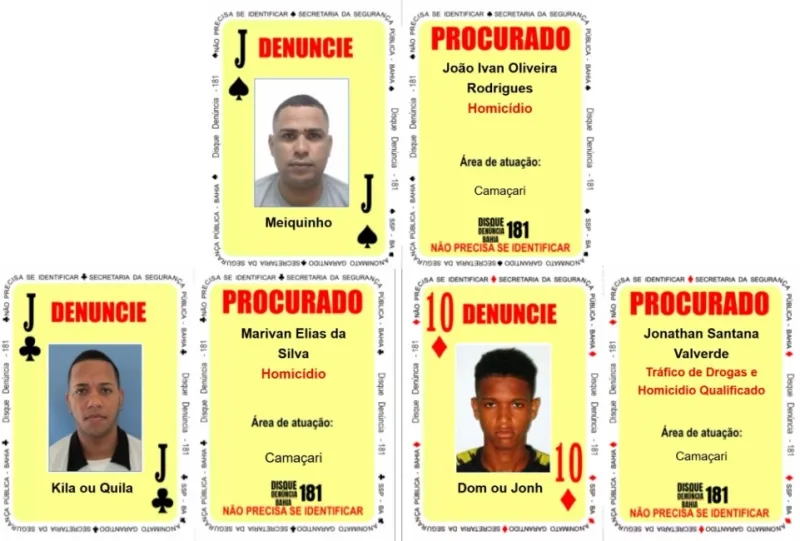 Homicidas que lideram facções em Camaçari retornam ao Baralho do Crime