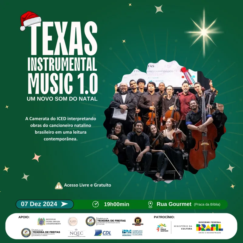 Programação natalina com Texas Instrumental Music, Arte na Praça e opções Gastronômicas marcam o fim de semana em Teixeira