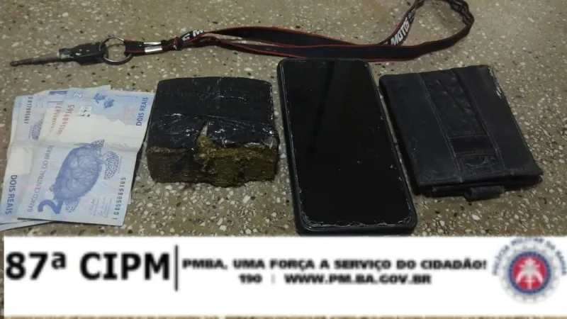 Homem é preso pela 87ª CIPM por tráfico de drogas em Teixeira de Freitas