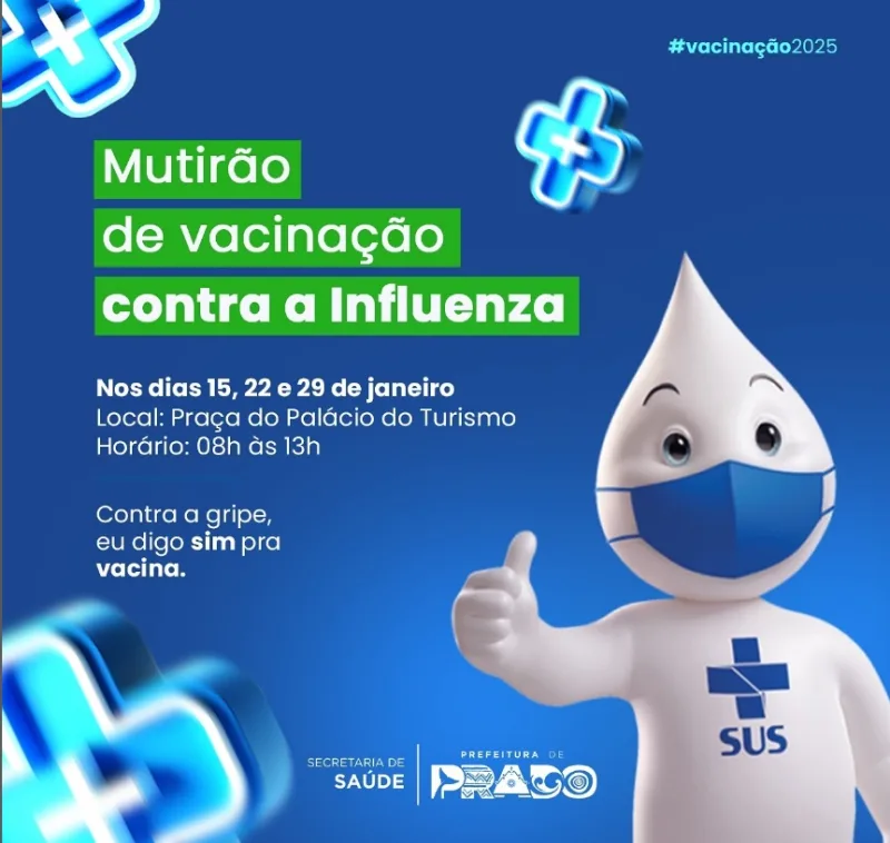 Mutirão de vacinação contra Influenza em Prado acontece nos dias 15, 22 e 29 desse mês