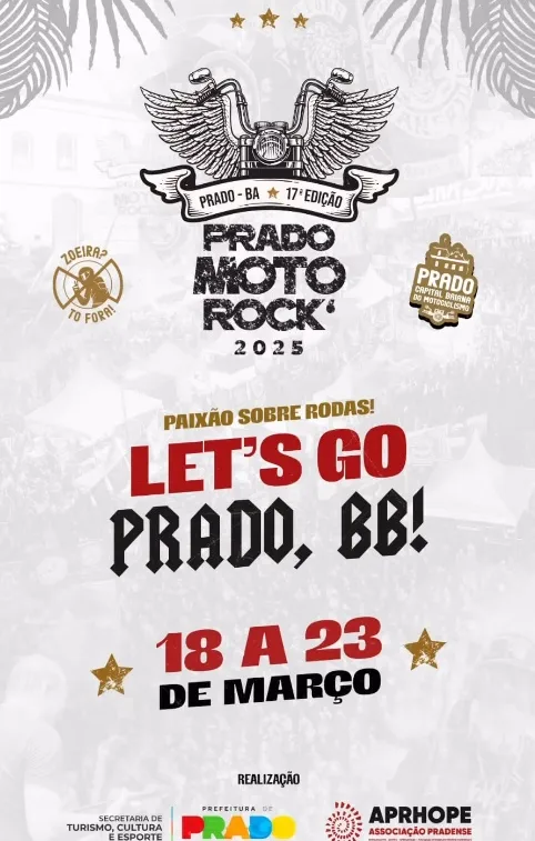 Prado Moto Rock 2025: Venha curtir seis dias de muito rock, motos e adrenalina