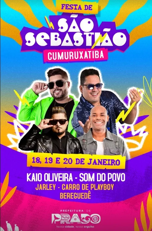 Cumuruxatiba celebra São Sebastião com shows e  tradição nos dias 18, 19 e 20