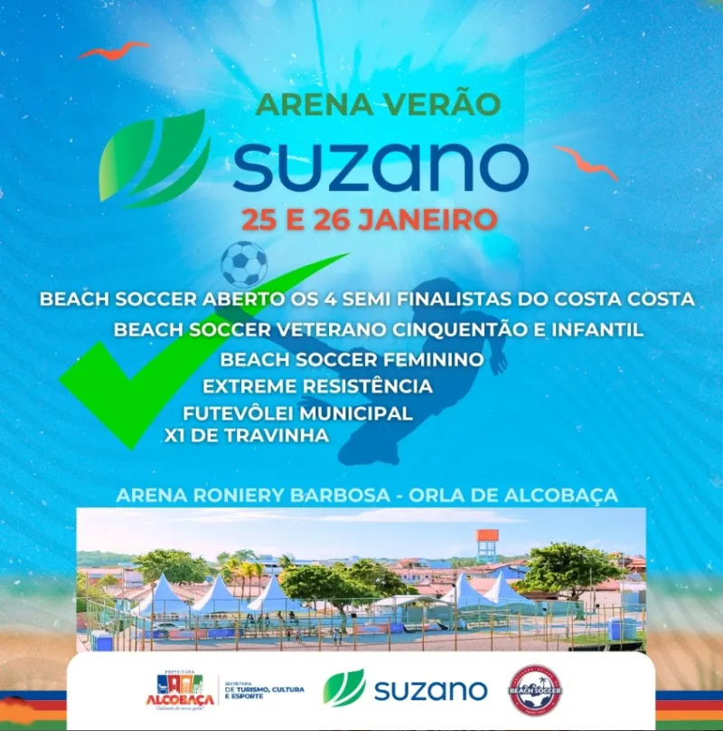 Alcobaça recebe Arena Verão Suzano : Um festival de esportes na praia