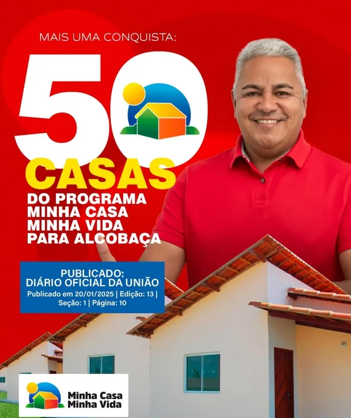 Moradia digna: Alcobaça receberá 50 casas do Programa Minha Casa, Minha Vida