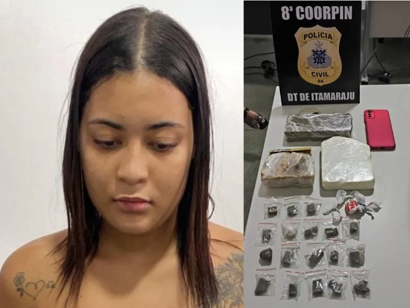 Aline é presa em flagrante por tráfico de drogas em abordagem a um ônibus na BR-101, em Itamaraju