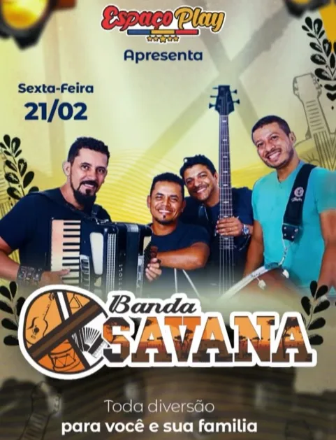 Banda Savana agita o Espaço Play nesta sexta-feira (21)