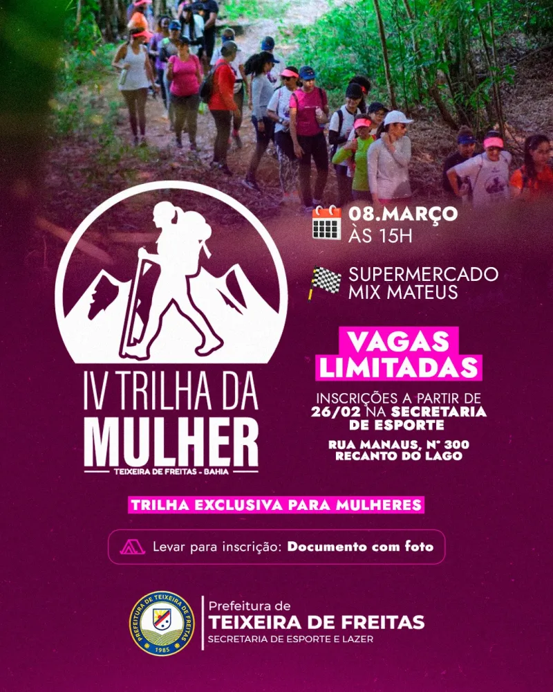 Vem aí a IV Trilha da Mulher! Garanta sua vaga!