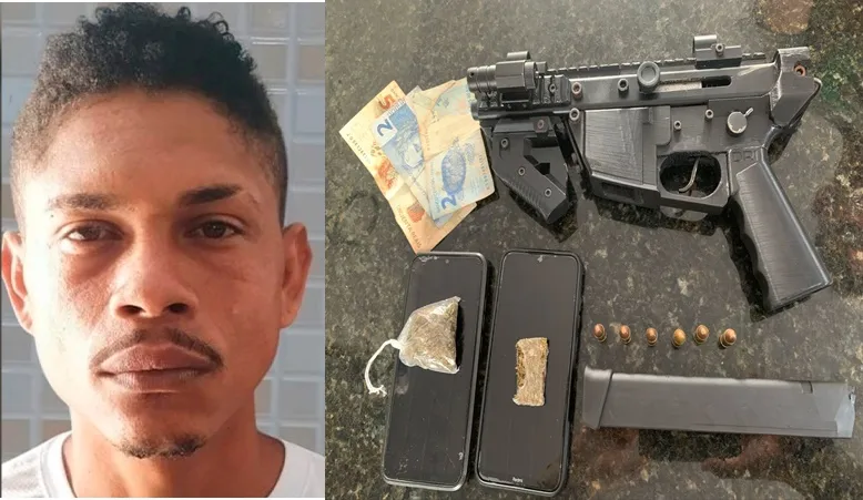    Dois homens são  detidos  com submetralhadora 9 MM em Itamaraju 