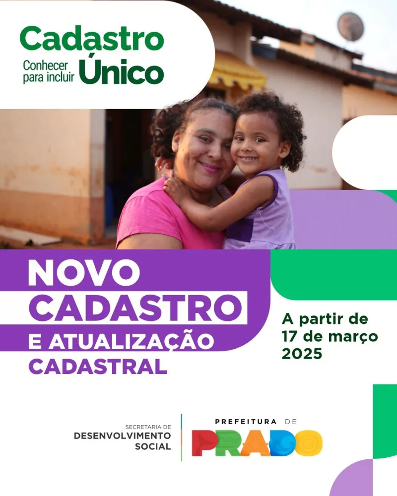 Mudança no sistema! Prefeitura de Prado informa que o cadastro único está em pausa para atualizações