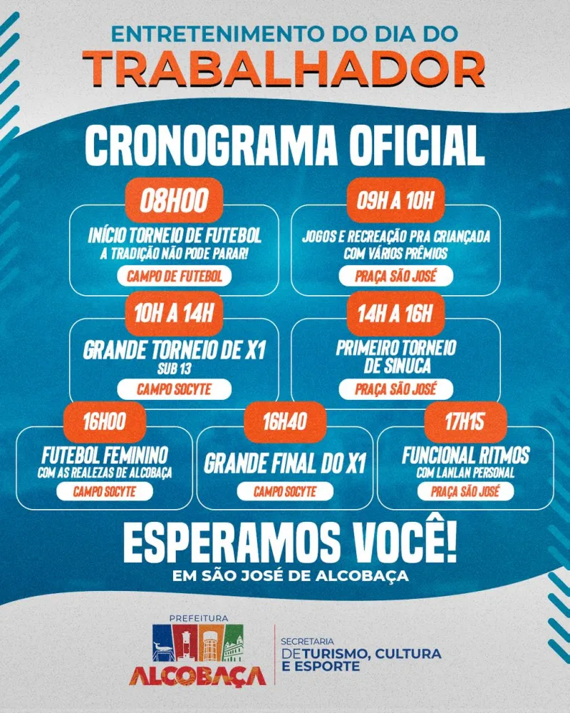 São José de Alcobaça celebra o Dia do Trabalhador com quatro dias de festa, esporte e música