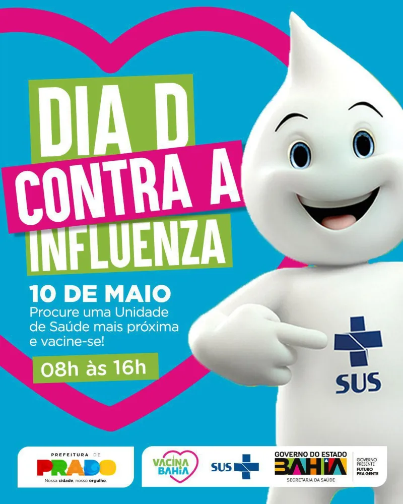 Prado participa do Dia D de vacinação contra a gripe neste sábado (10)