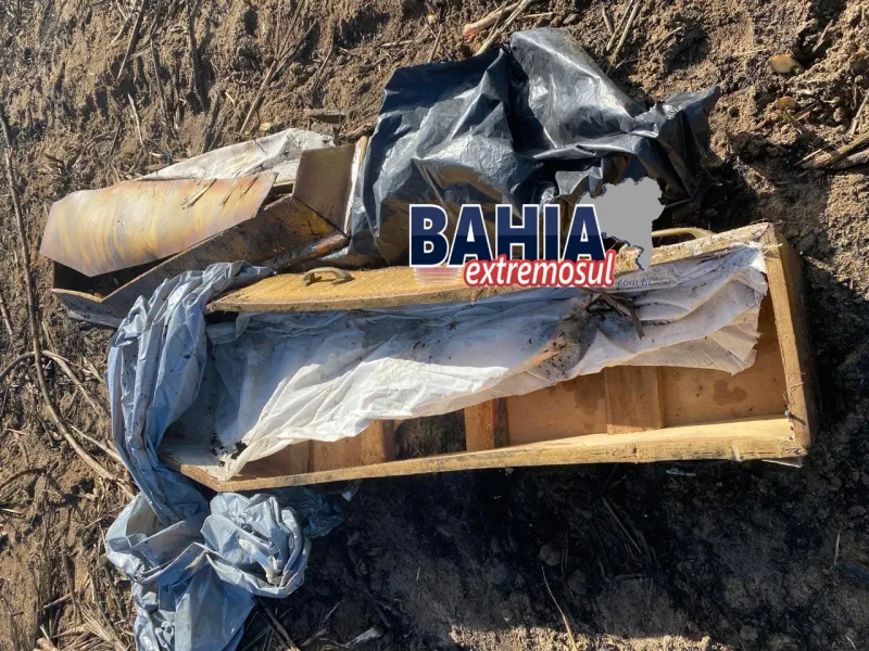 Mistério : Caixão vazio é encontrado em canavial na zona rural de Medeiros Neto