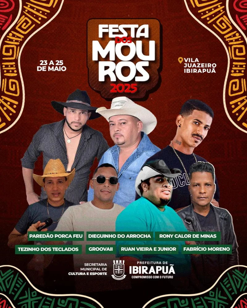 Festa dos Mouros movimenta Ibirapuã com cultura, música e tradição entre os dias 23 e 25 de maio