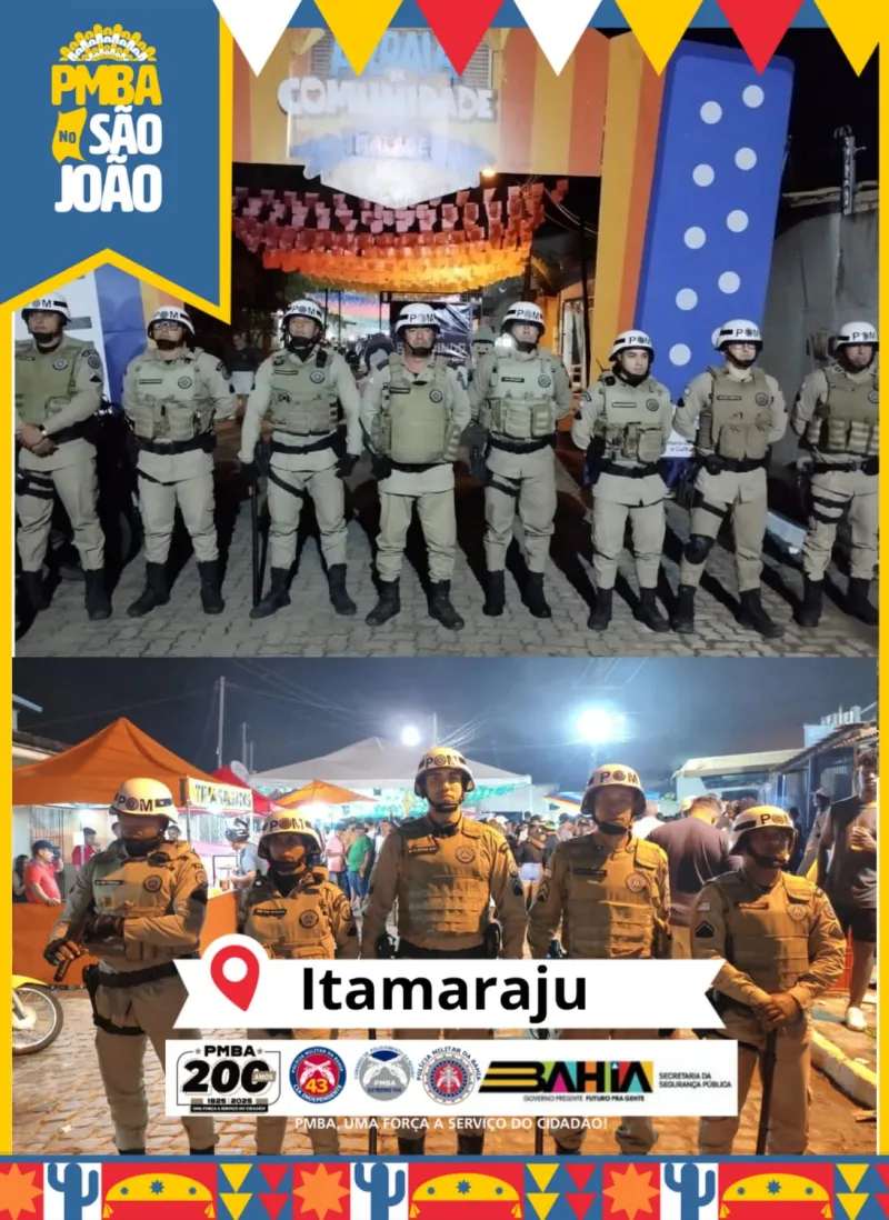 PMBA intensifica o policiamento ostensivo nos festejos juninos 2025 em Itamaraju e Jucuruçu