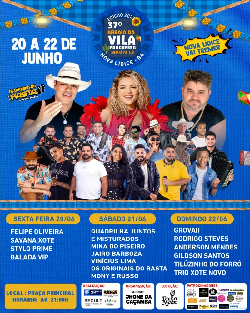 Prepare a bota e o chapéu: Vem aí o 37º Arraiá da Vila Progresso em Nova Lídice!