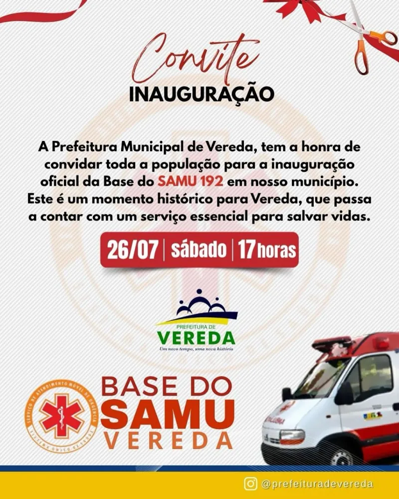 Vereda conquista mais um avanço na saúde com a inauguração da Base do SAMU 192