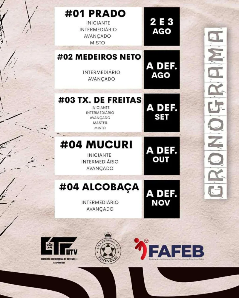 Prado dá a largada na Primeira Temporada 2025 da Liga Extremo Sul de Futevôlei com grande evento na orla