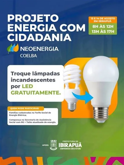 Ibirapuã recebe projeto que troca lâmpadas e ajuda famílias a economizar na conta de luz