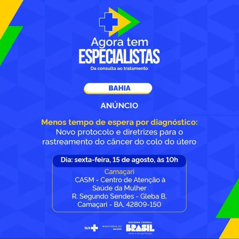 Bahia sedia lançamento nacional de novas diretrizes para rastreamento do câncer do colo do útero