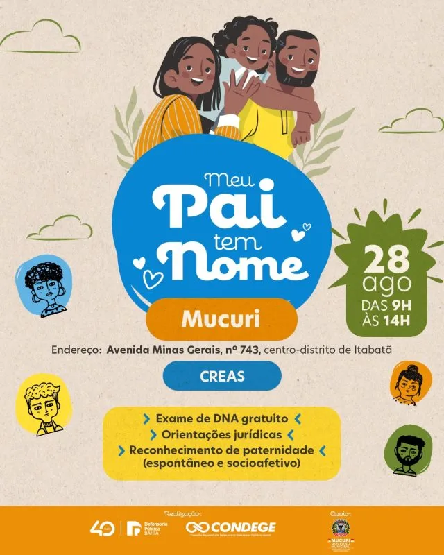 Defensoria Pública da Bahia e Prefeitura de Mucuri realizam mutirão “Meu Pai Tem Nome” em Itabatã.
