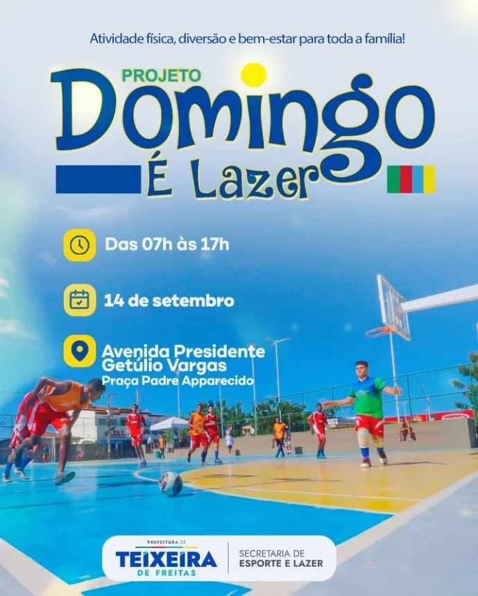 Domingo é Lazer retorna com programação especial para toda a família em Teixeira de Freitas