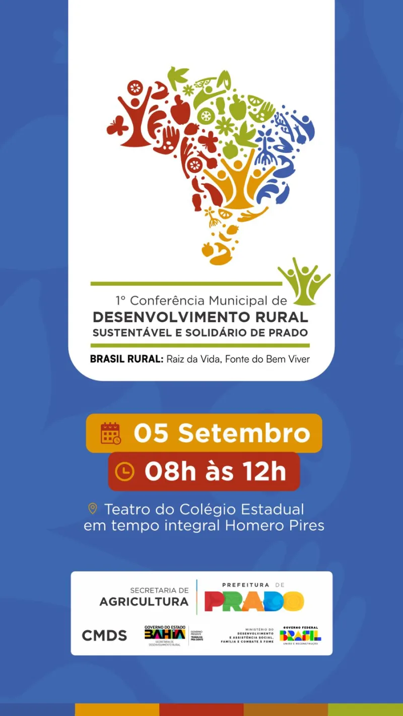  Prefeitura de Prado realiza 1ª Conferência de Desenvolvimento Rural Sustentável
