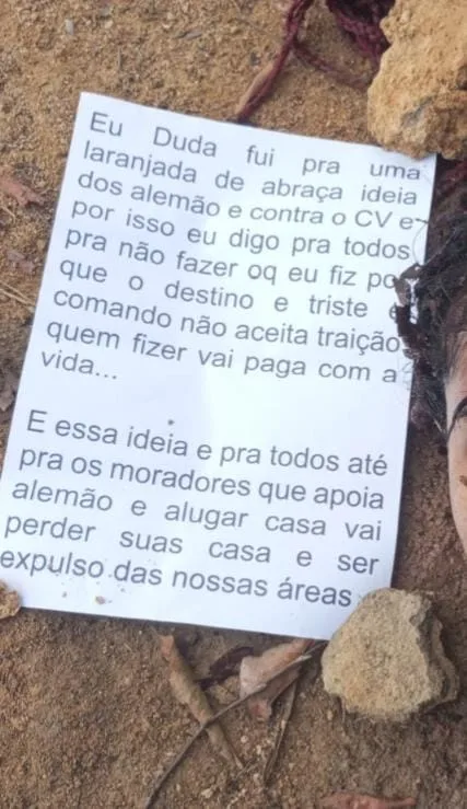 Eunápolis: cabeça de jovem sequestrada é deixada com bilhete em via pública; duas mulheres seguem desaparecidas