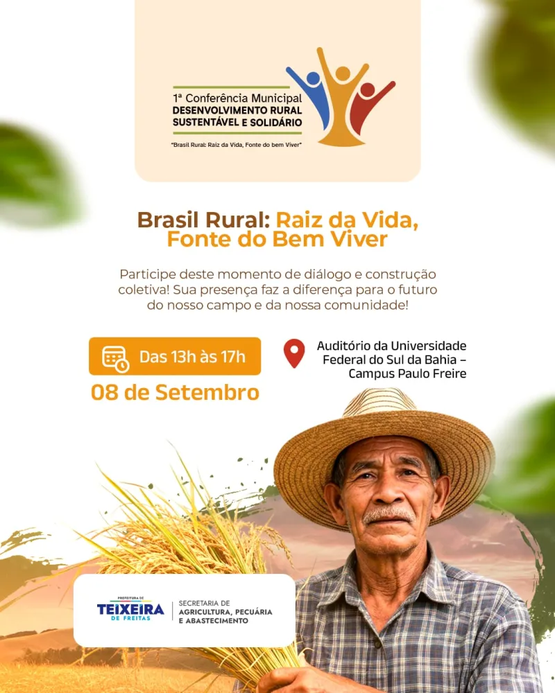 Teixeira de Freitas realiza 1ª Conferência Municipal de Desenvolvimento Rural Sustentável e Solidário