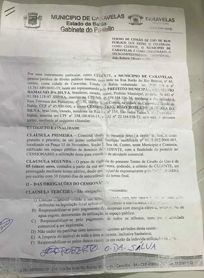Truculência – Prefeito de Caravelas expulsa comerciante de seu local de trabalho