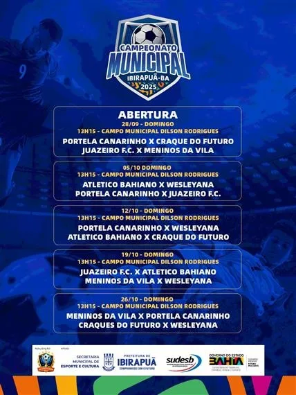 Bola em campo! Ibirapuã terá final de semana de abertura com dois grandes campeonatos de futebol Bola em campo! Ibirapuã terá final de semana de abertura com dois grandes campeonatos de futebol