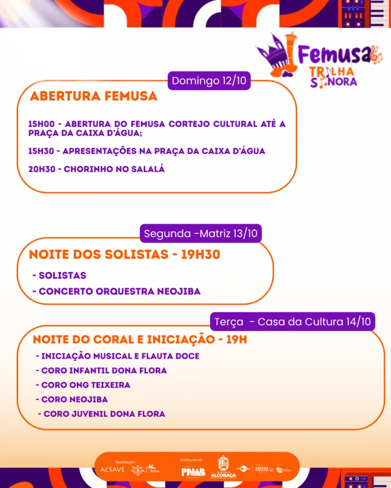 Alcobaça se prepara para a 8ª edição do FEMUSA, um dos maiores festivais de música instrumental da Bahia