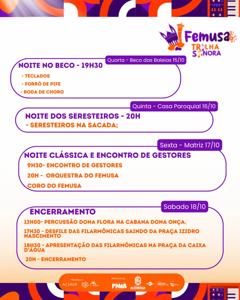 Alcobaça se prepara para a 8ª edição do FEMUSA, um dos maiores festivais de música instrumental da Bahia