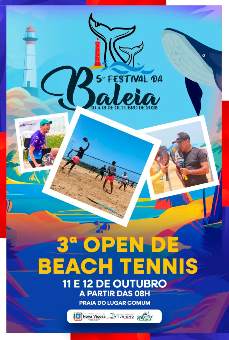 Beach Tennis agita Nova Viçosa com a 3ª Edição do Open durante o 5º Festival da Baleia