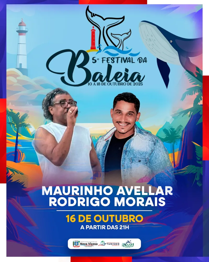 Nova Viçosa em festa: 5º Festival da Baleia promove imersão em cultura, gastronomia e arte até 18 de outubro Nova Viçosa em festa: 5º Festival da Baleia promove imersão em cultura, gastronomia e arte até 18 de outubro