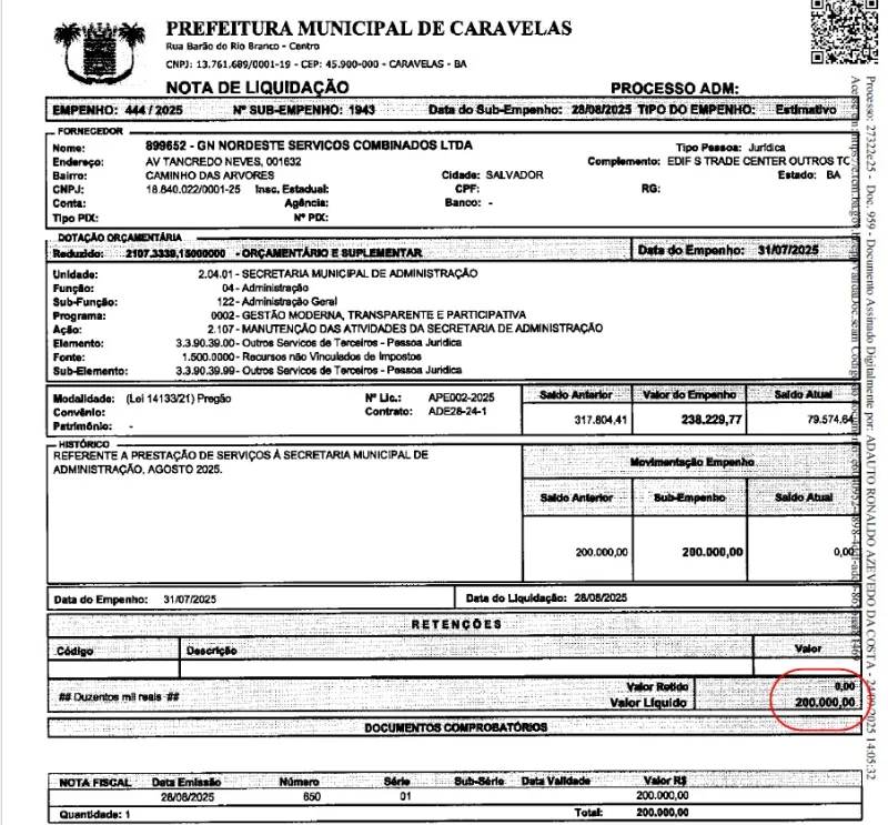 Empresa de Salvador contratada por 26 milhões pela prefeitura de Caravelas é denunciada de não repassar INSS dos contratados Empresa de Salvador contratada por 26 milhões pela prefeitura de Caravelas é denunciada de não repassar INSS dos contratados