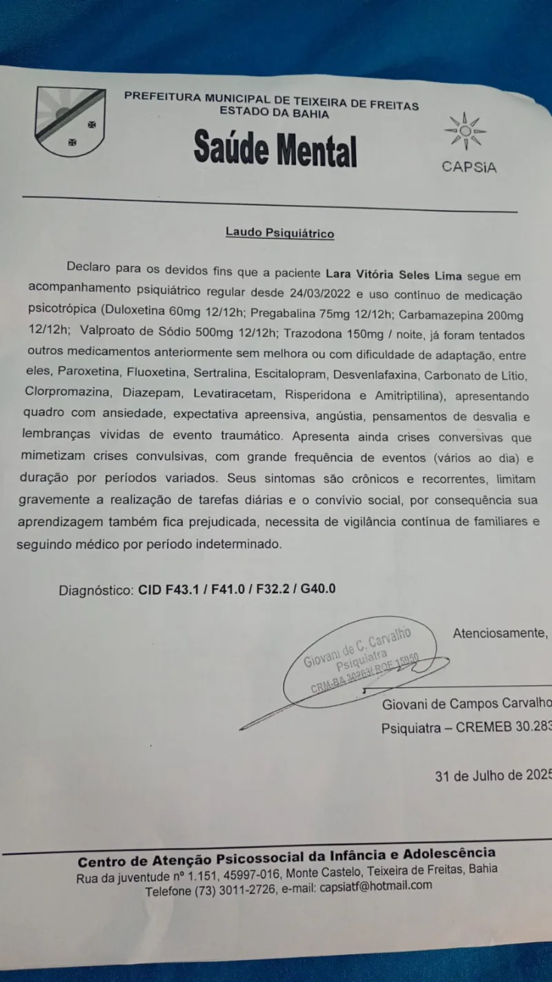 Teixeira: Campanha solidária busca ajudar adolescente em tratamento de saúde mental Teixeira: Campanha solidária busca ajudar adolescente em tratamento de saúde mental