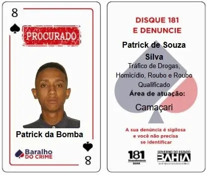 Três novos procurados entram para o Baralho do Crime da SSP