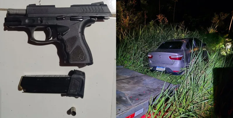 PM apreende pistola e recupera veículo roubado após confronto em Itabela
