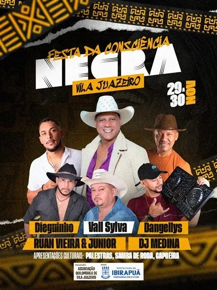 Festa da Consciência Negra promete movimentar Vila Juazeiro com dois dias de cultura, música e ancestralidade