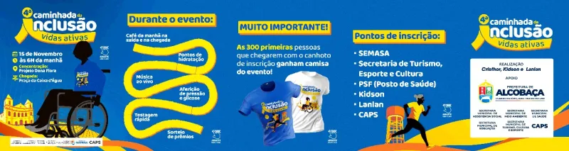 Alcobaça realiza a 4ª Caminhada da Inclusão – Vidas Ativas nesta sexta-feira (15)