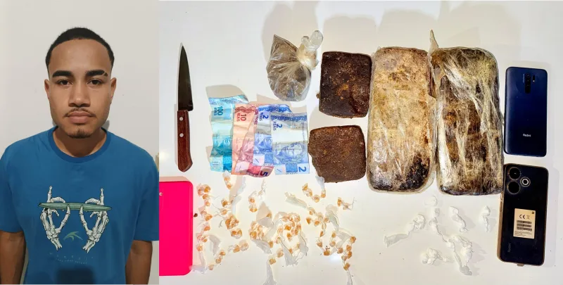 Alcobaça: Polícia Civil e Militar prendem suspeito de tráfico após ameaças a familiar