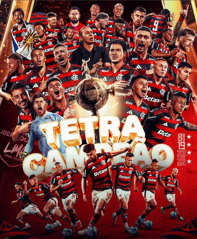 Flamengo vence o Palmeiras na final e conquista o quarto título da Libertadores Flamengo vence o Palmeiras na final e conquista o quarto título da Libertadores