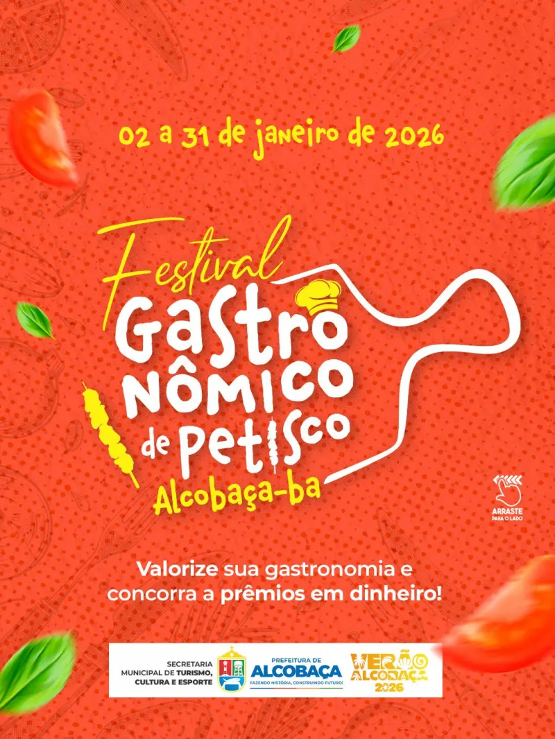 Alcobaça lança 1º Festival Gastronômico de Petisco e promete movimentar cidade em janeiro de 2026