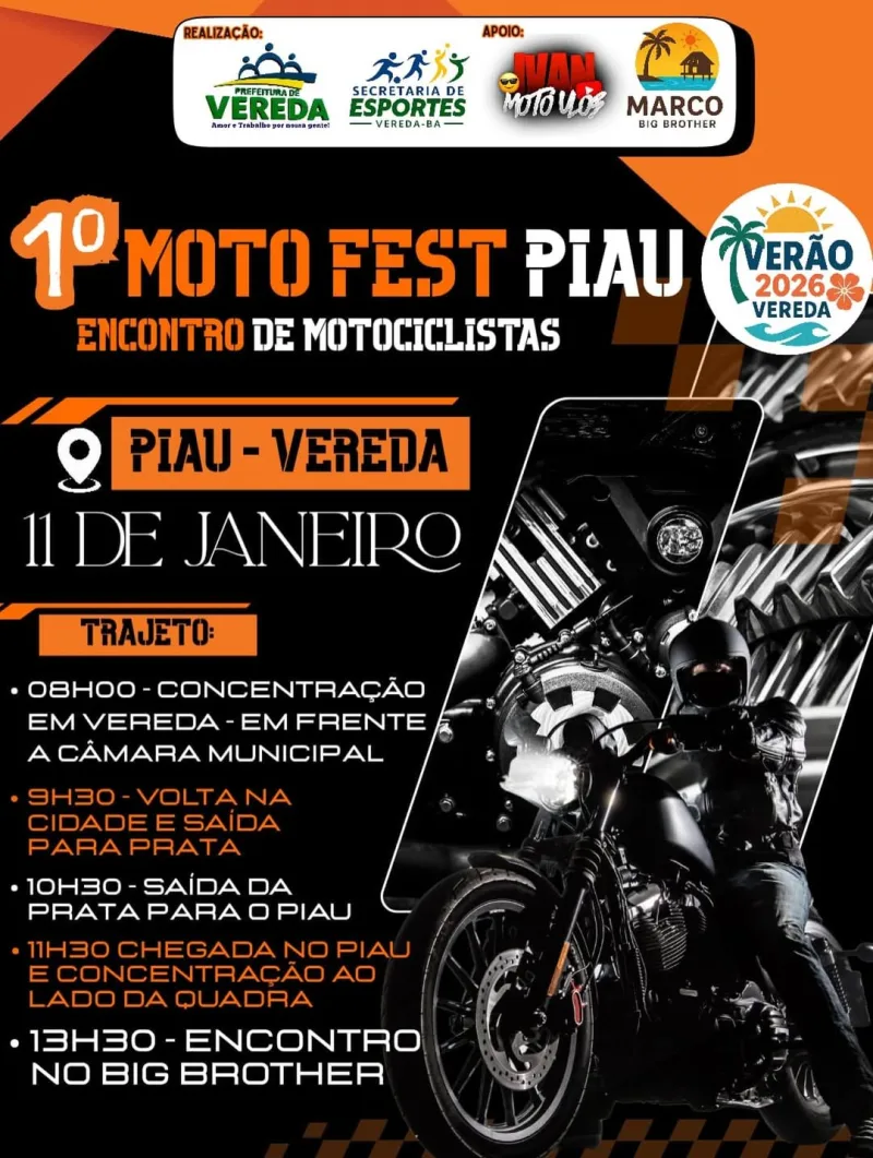 1º Moto Fest Piau promete movimentar o turismo e a economia de Vereda neste fim de semana 1º Moto Fest Piau promete movimentar o turismo e a economia de Vereda neste fim de semana