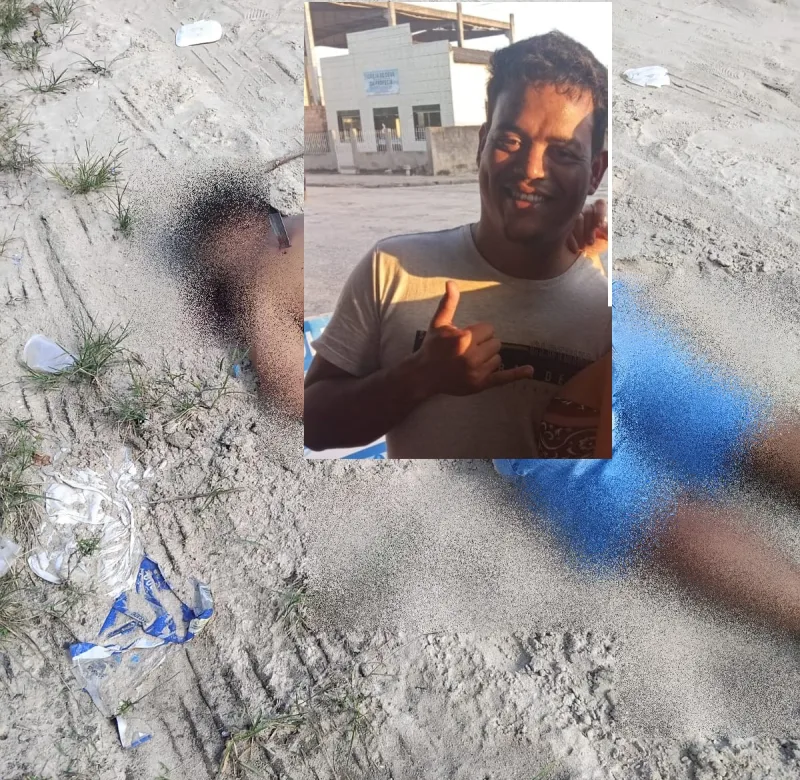 Brutal - Homem  é morto a tiros e facada em Itabatã . Faca ficou cravada nas costas da vítima