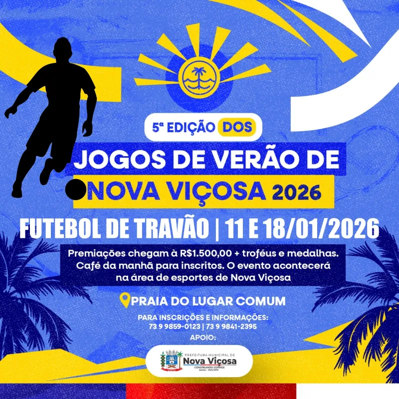 Futebol de Travão marca a abertura dos Jogos de Verão 2026 em Nova Viçosa