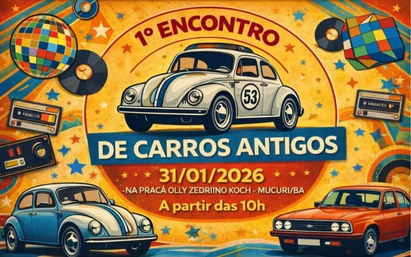 1º Encontro de Carros Antigos promete dia inteiro de cultura, música e nostalgia em Mucuri