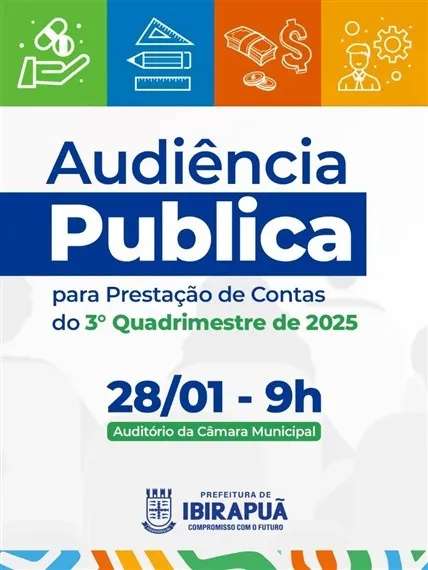 Prefeitura de Ibirapuã promove audiência pública para prestação de contas do 3º quadrimestre de 2025