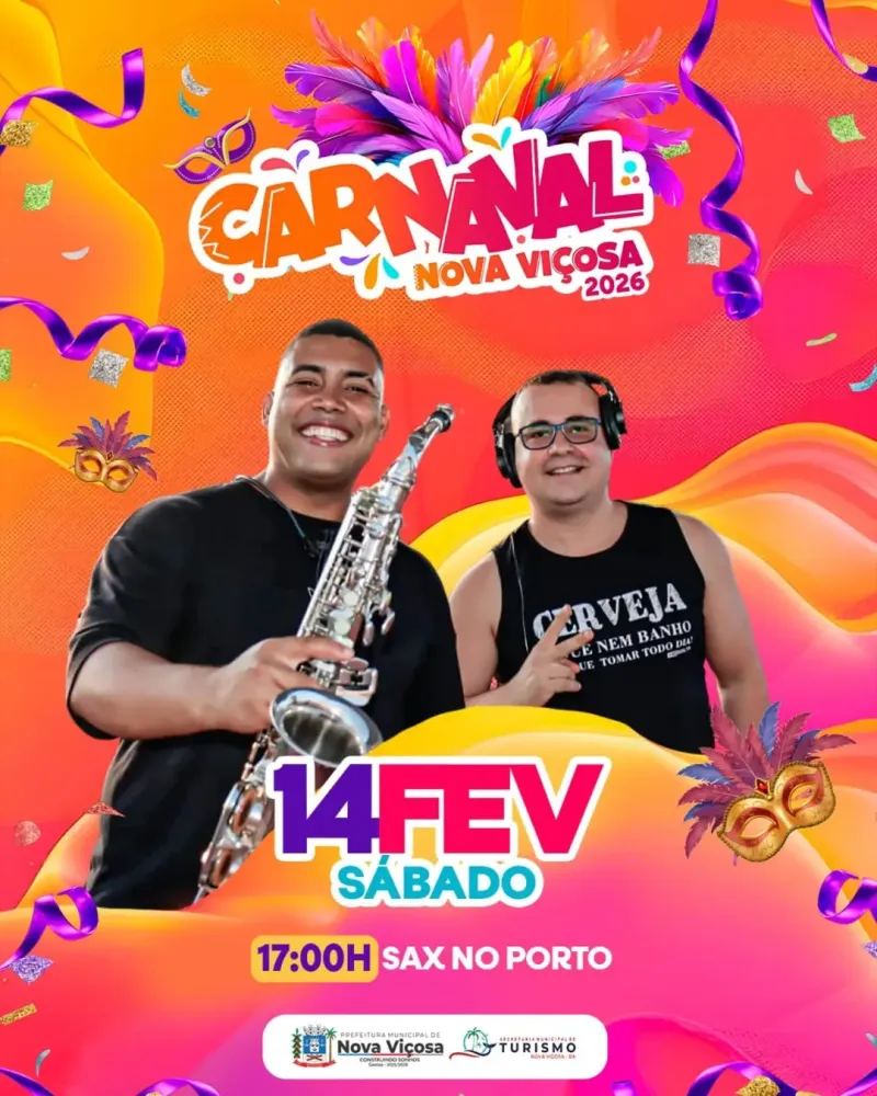 Nova Viçosa divulga programação oficial do Carnaval 2026