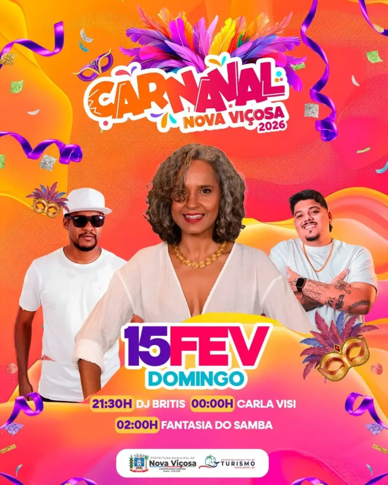 Nova Viçosa divulga programação oficial do Carnaval 2026